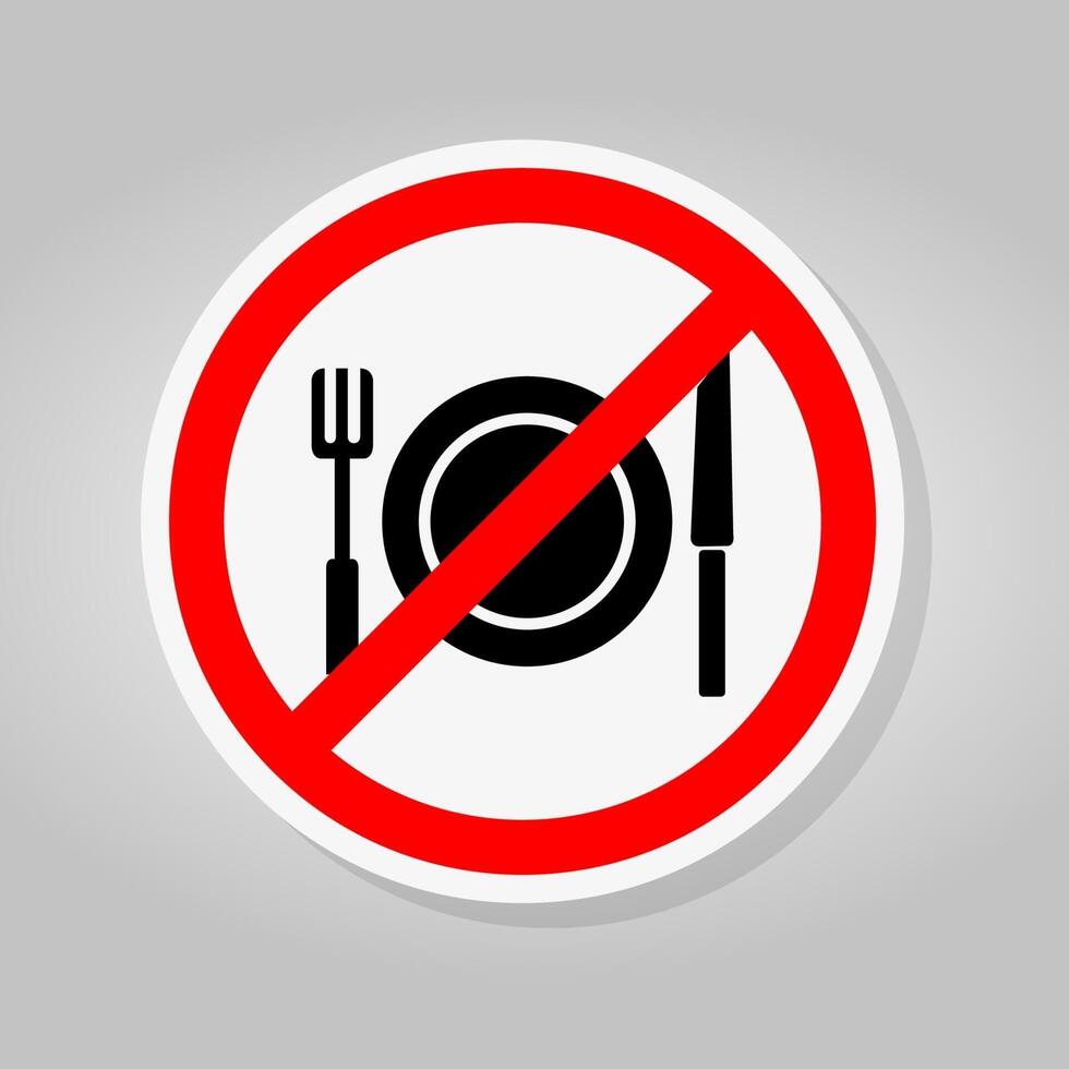No Eating Symbol Sign Isolate On White Background,Vector Illustration vector