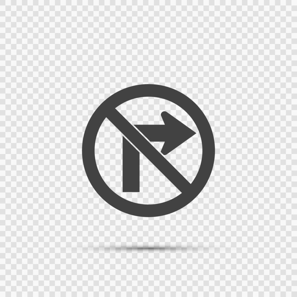 Do not turn right traffic sign on transparent background vector