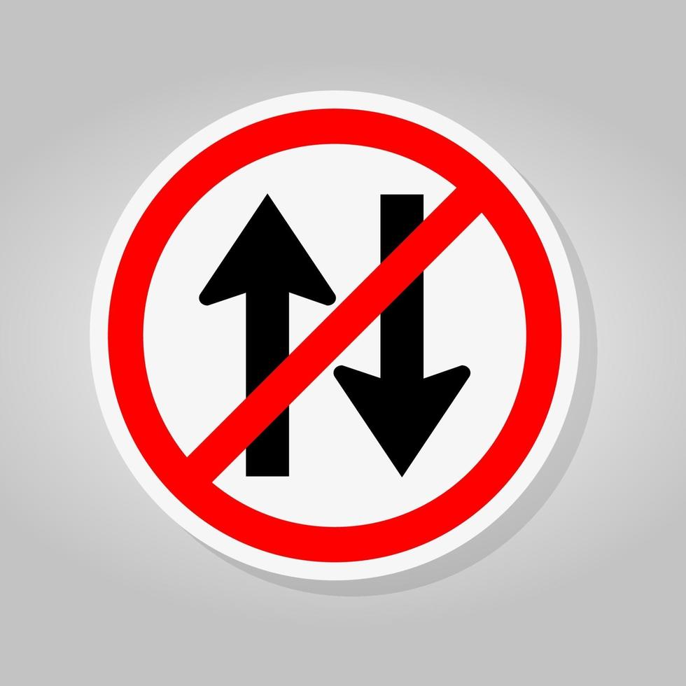 Prohibir señal de tráfico de dos vías aislar sobre fondo blanco, ilustración vectorial vector