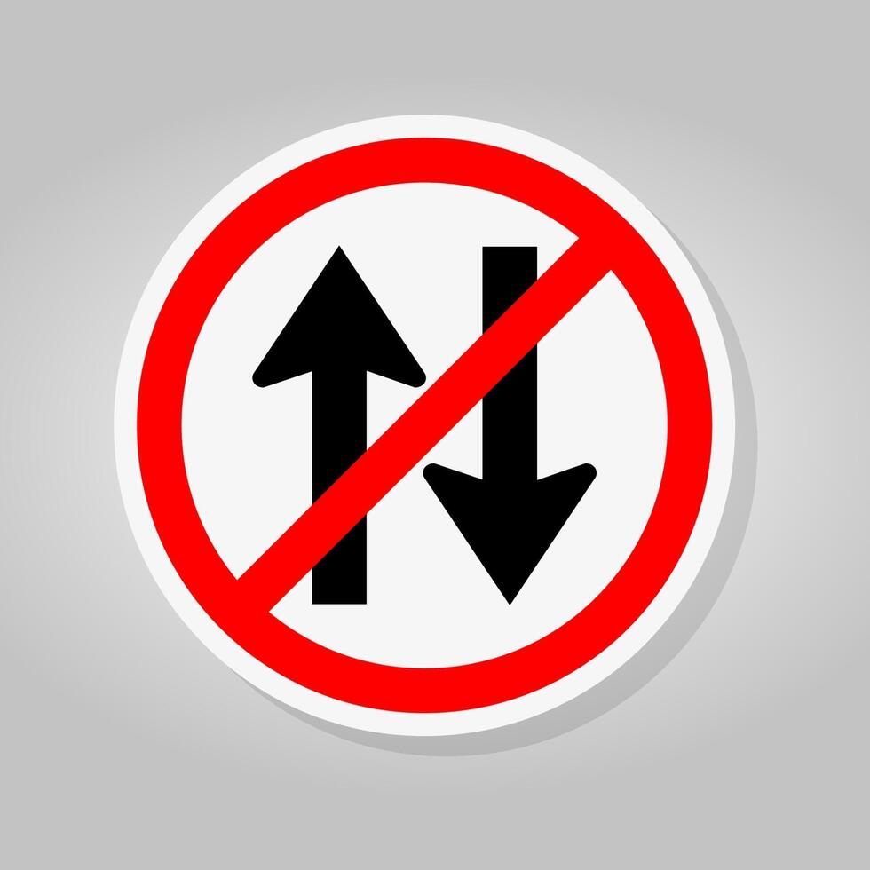 Forbid Two Way Traffic Road Sign Isolate On White Background,Vector Illustration vector