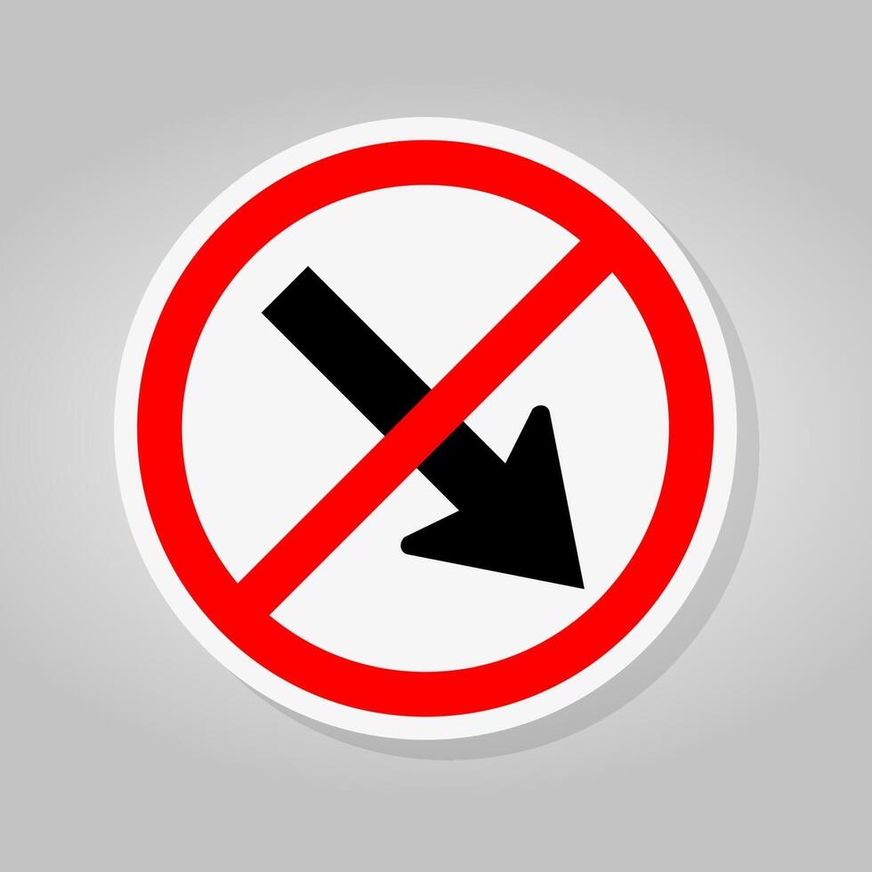 Forbid Keep Right by The Arrow Red Circle Traffic Road Sign Isolate On White Background,Vector Illustration vector