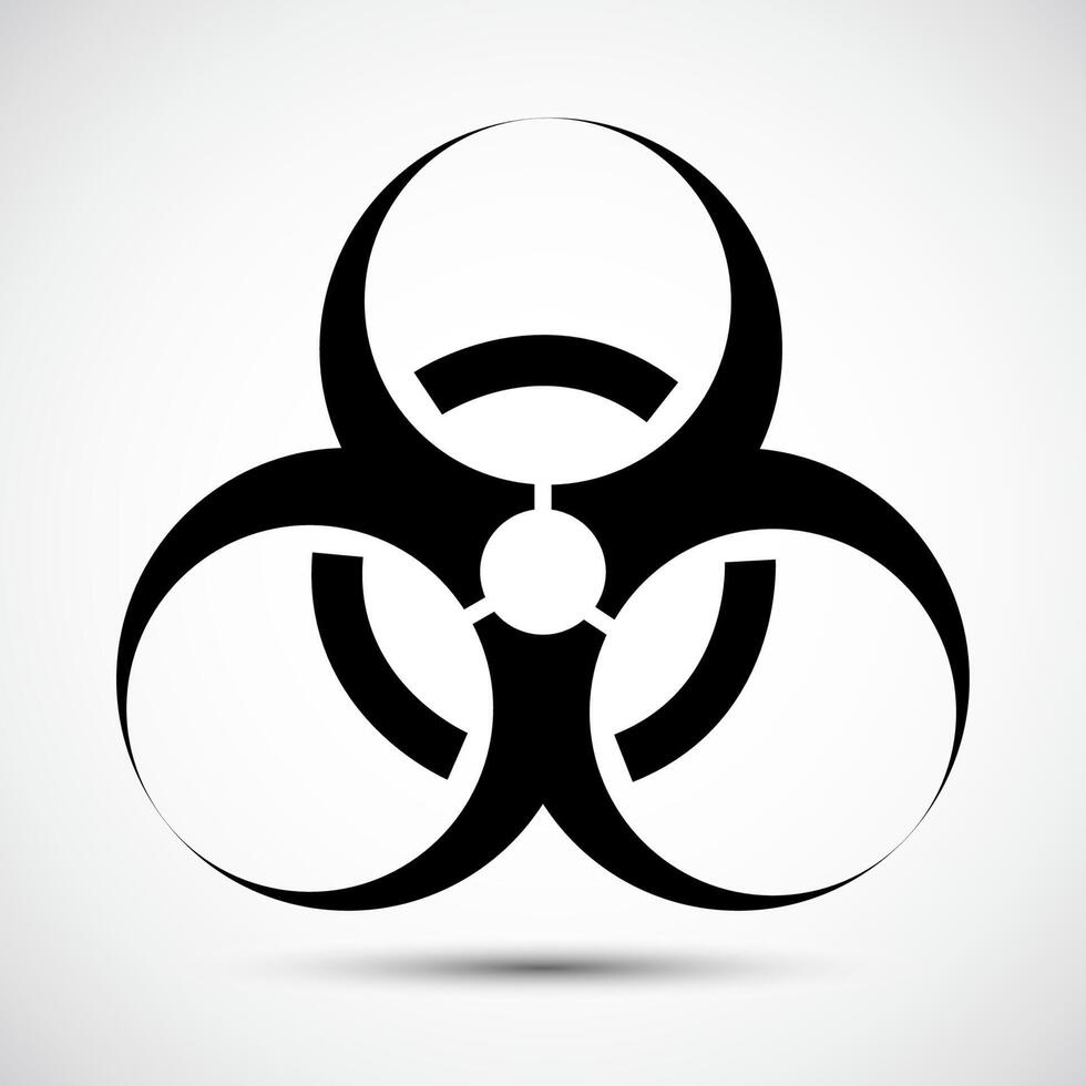 Biological Hazard Black Icon On White Background vector