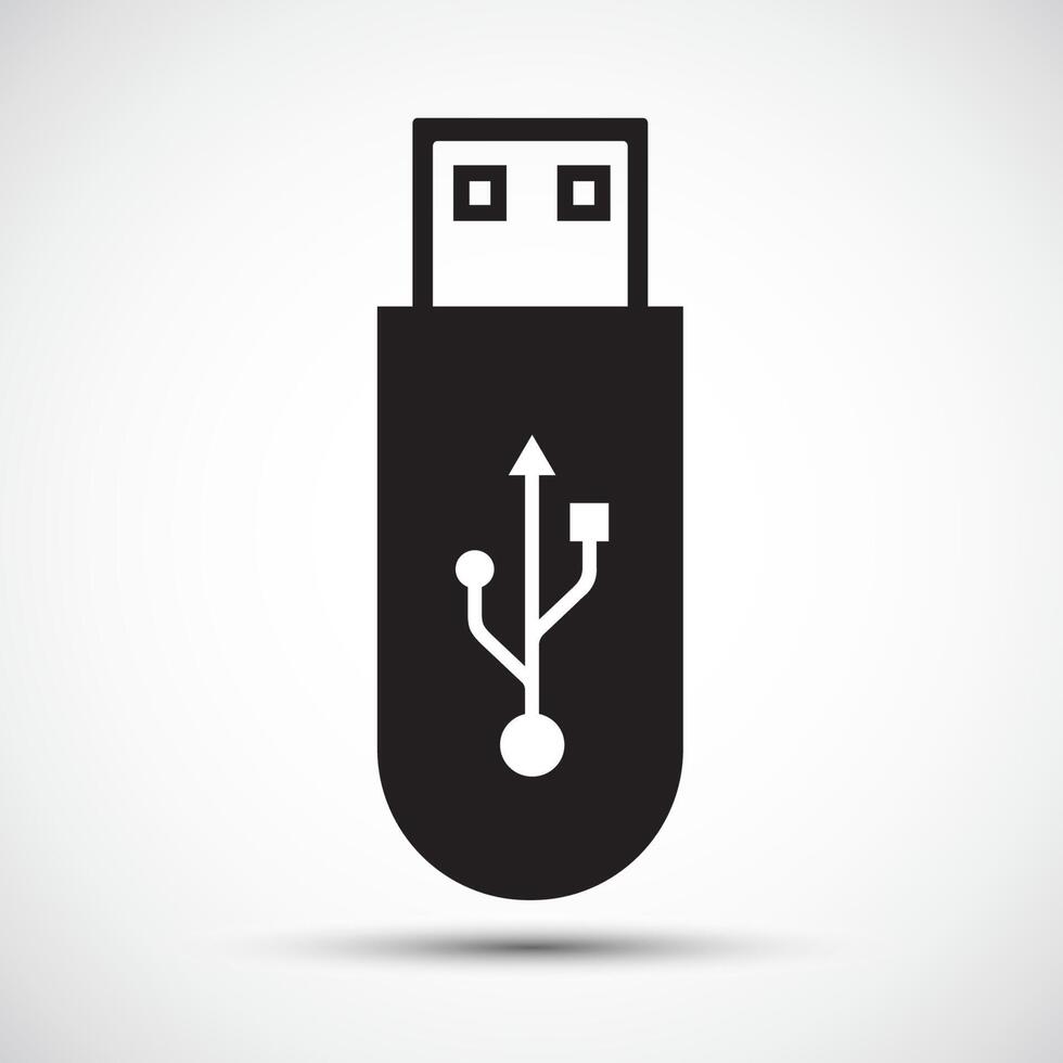 Icono de unidad flash USB símbolo de signo aislado sobre fondo blanco, ilustración vectorial eps.10 vector