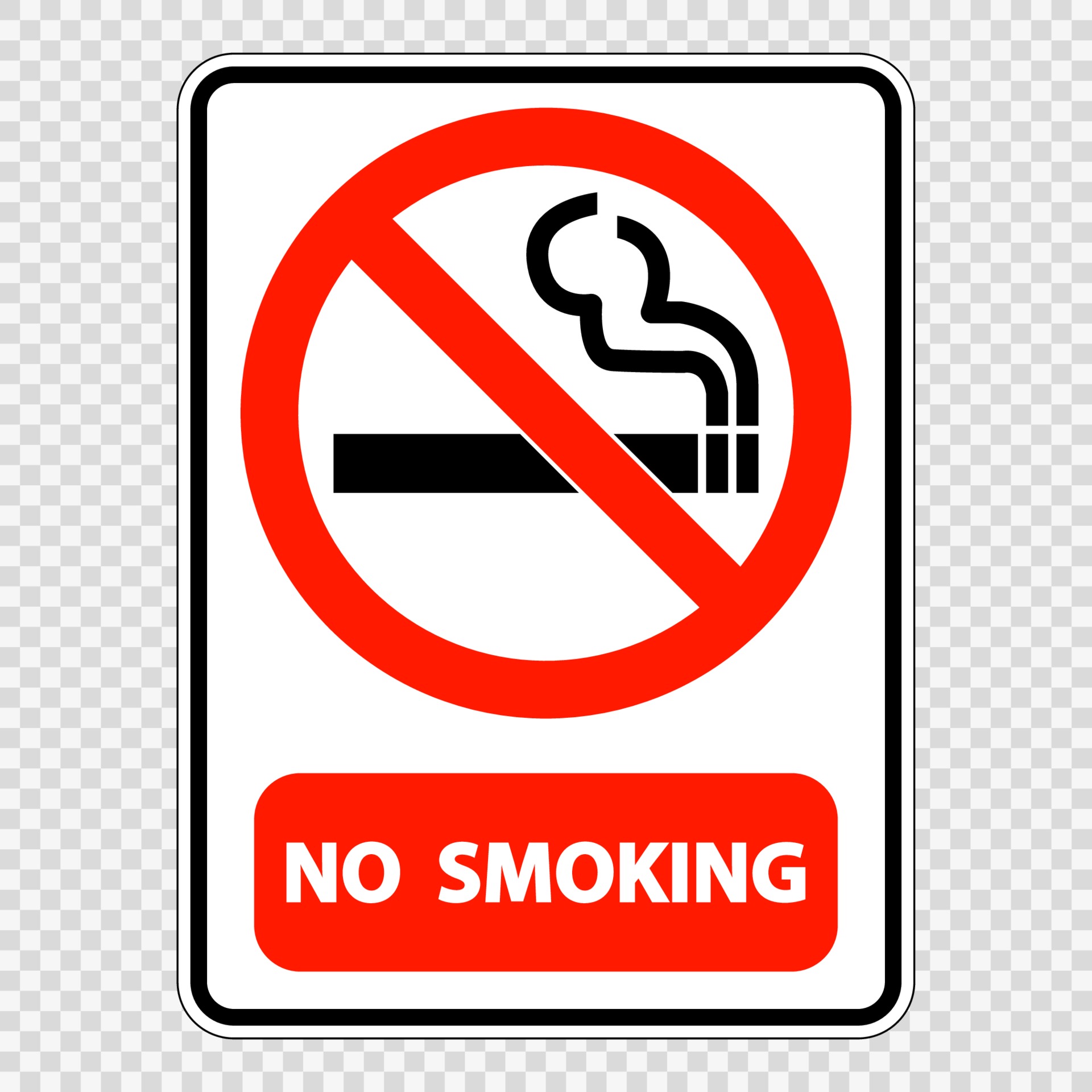 No smoking sign label on transparent background 2261110 Vector Art at