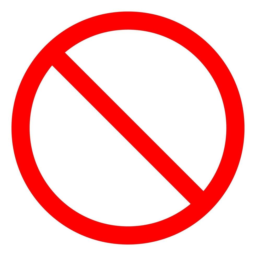 No Sign Empty Red Crossed Out Circle,Not Allowed Sign Isolate On White Background,Vector Illustration EPS.10 vector