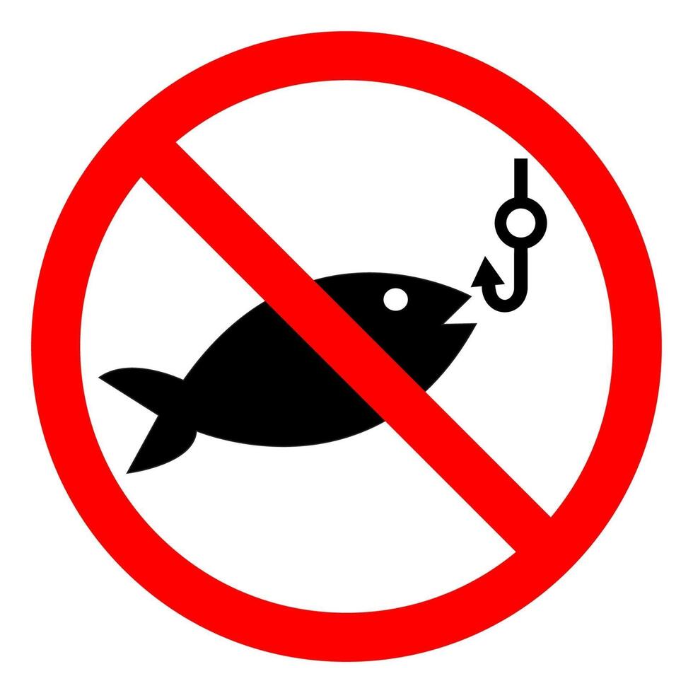 No Fishing Symbol Sign Isolate On White Background,Vector Illustration EPS.10 vector