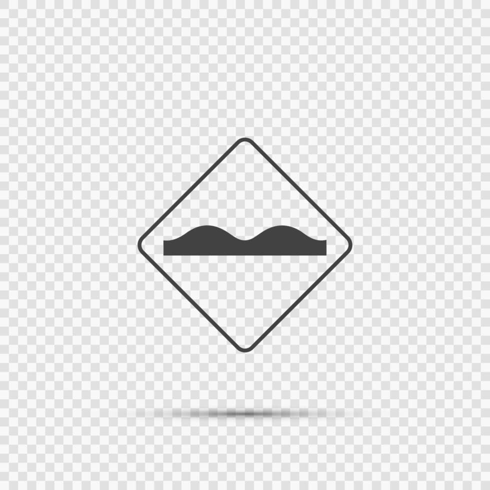 Uneven road surface sign on transparent background vector