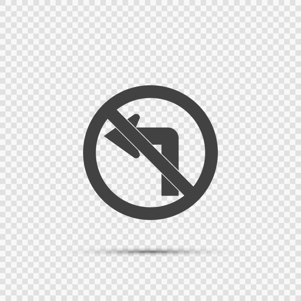 Do not turn left traffic sign on transparent background vector