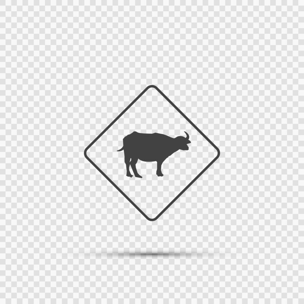 Animal crossing sign on transparent background vector