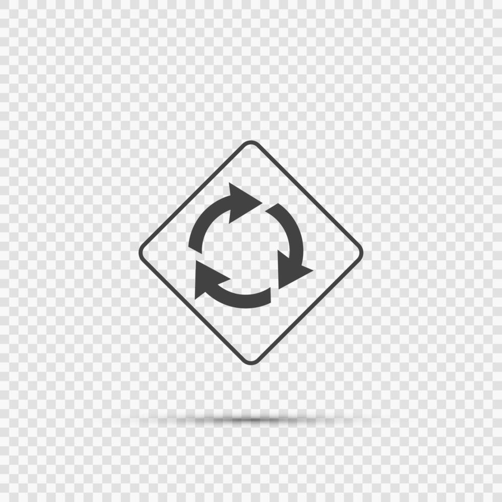 Roundabout ahead sign on transparent background vector