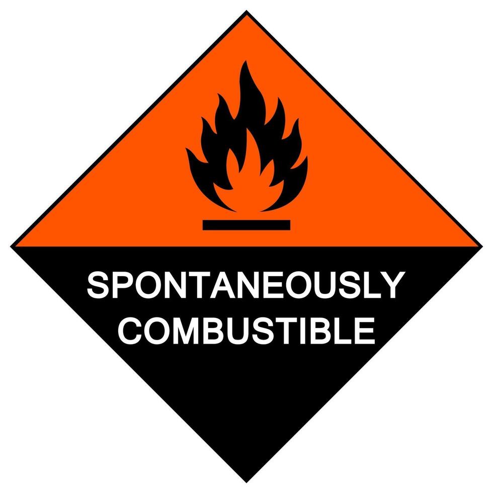 Spontaneously Combustible Symbol Sign Isolate On White Background,Vector Illustration EPS.10 vector