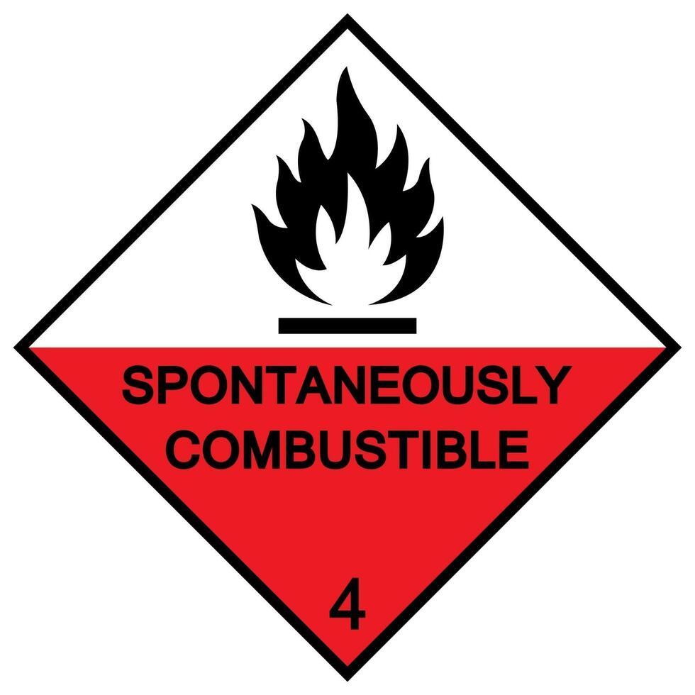 Spontaneously combustible symbol sign Isolate On White Background,Vector Illustration EPS.10 vector