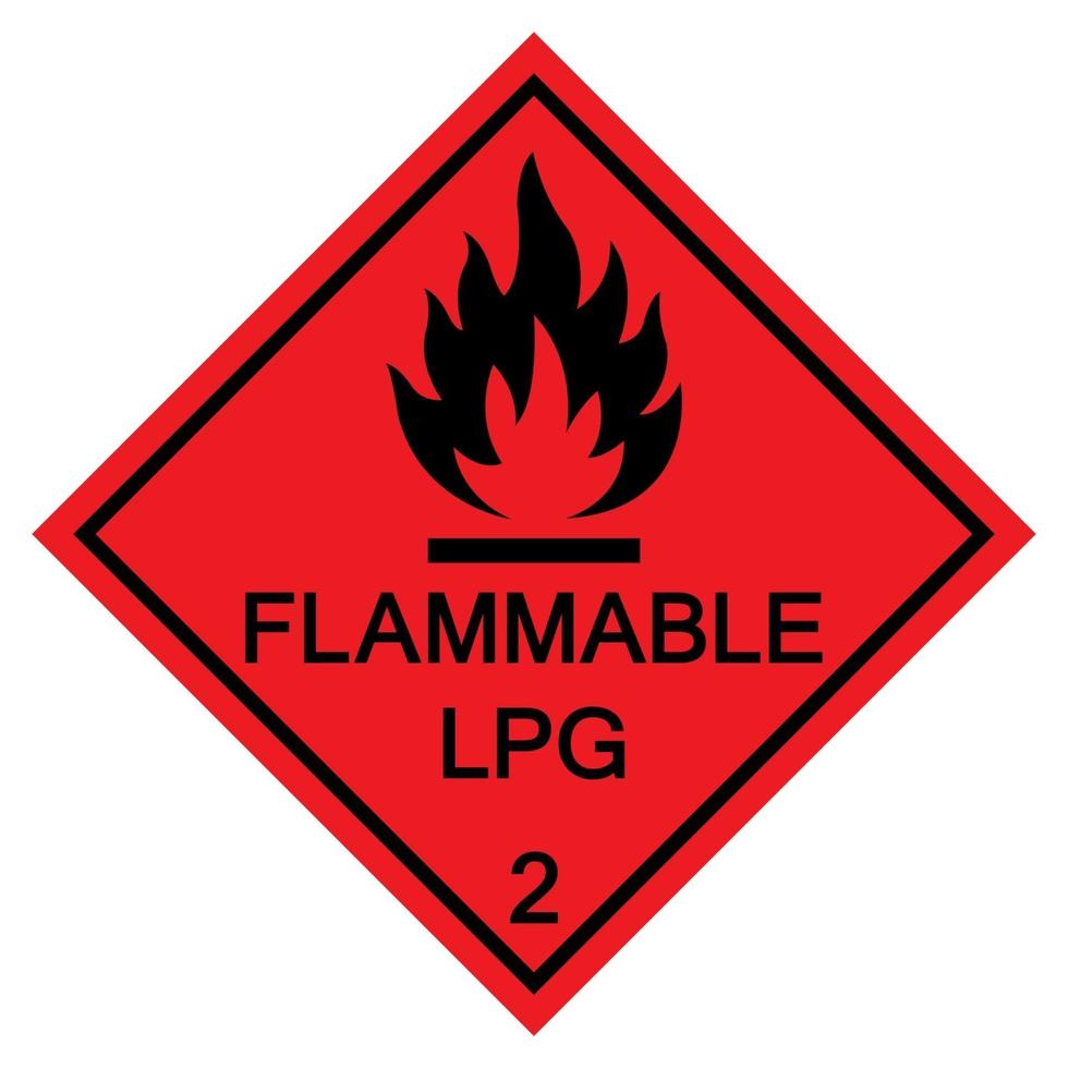 Flammable LPG Symbol Sign Isolate On White Background,Vector Illustration EPS.10 vector