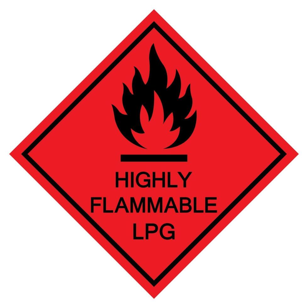 Flammable LPG Symbol Sign Isolate On White Background,Vector Illustration EPS.10 vector