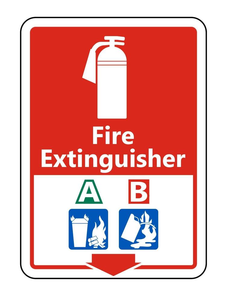 Symbol Fire Extinguisher A B Sign on white background vector