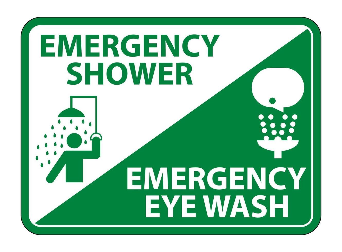 Emergency Shower,Eye Wash Symbol Sign Isolate On White Background,Vector Illustration EPS.10 vector