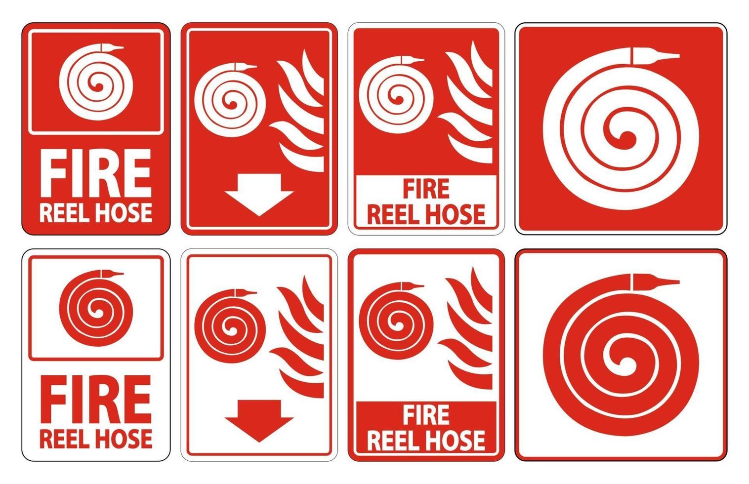 Fire Reel Hose Floor Sign Isolate On White Background,Vector Illustration EPS.10 vector