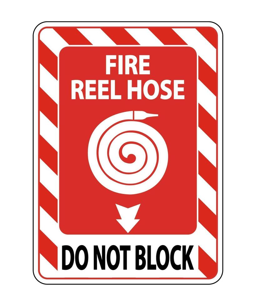 Fire Reel Hose Do Not Block Sign on white background vector