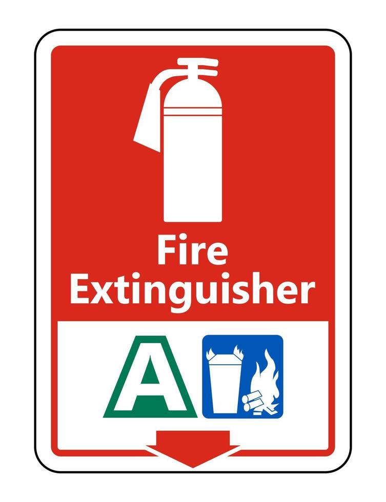 Symbol Fire Extinguisher A Sign on white background vector