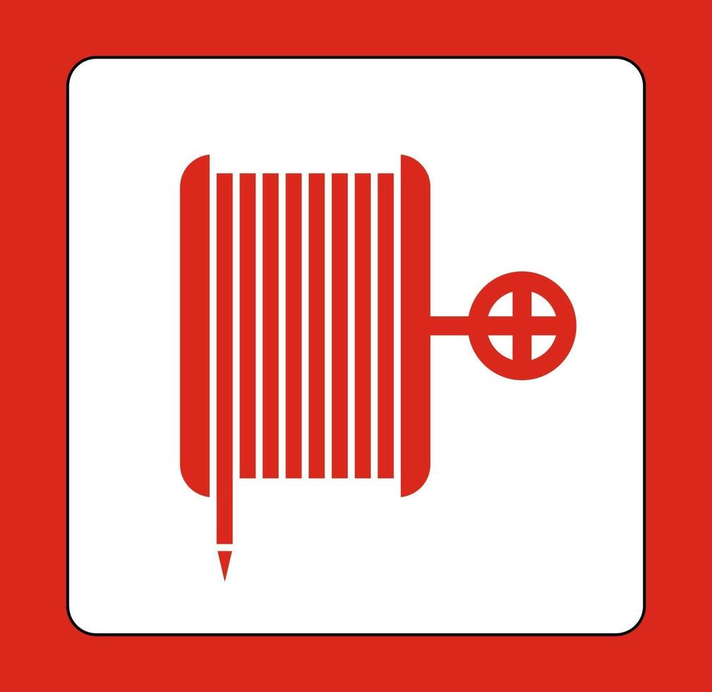 Fire Reel Hose Floor Sign on white background vector