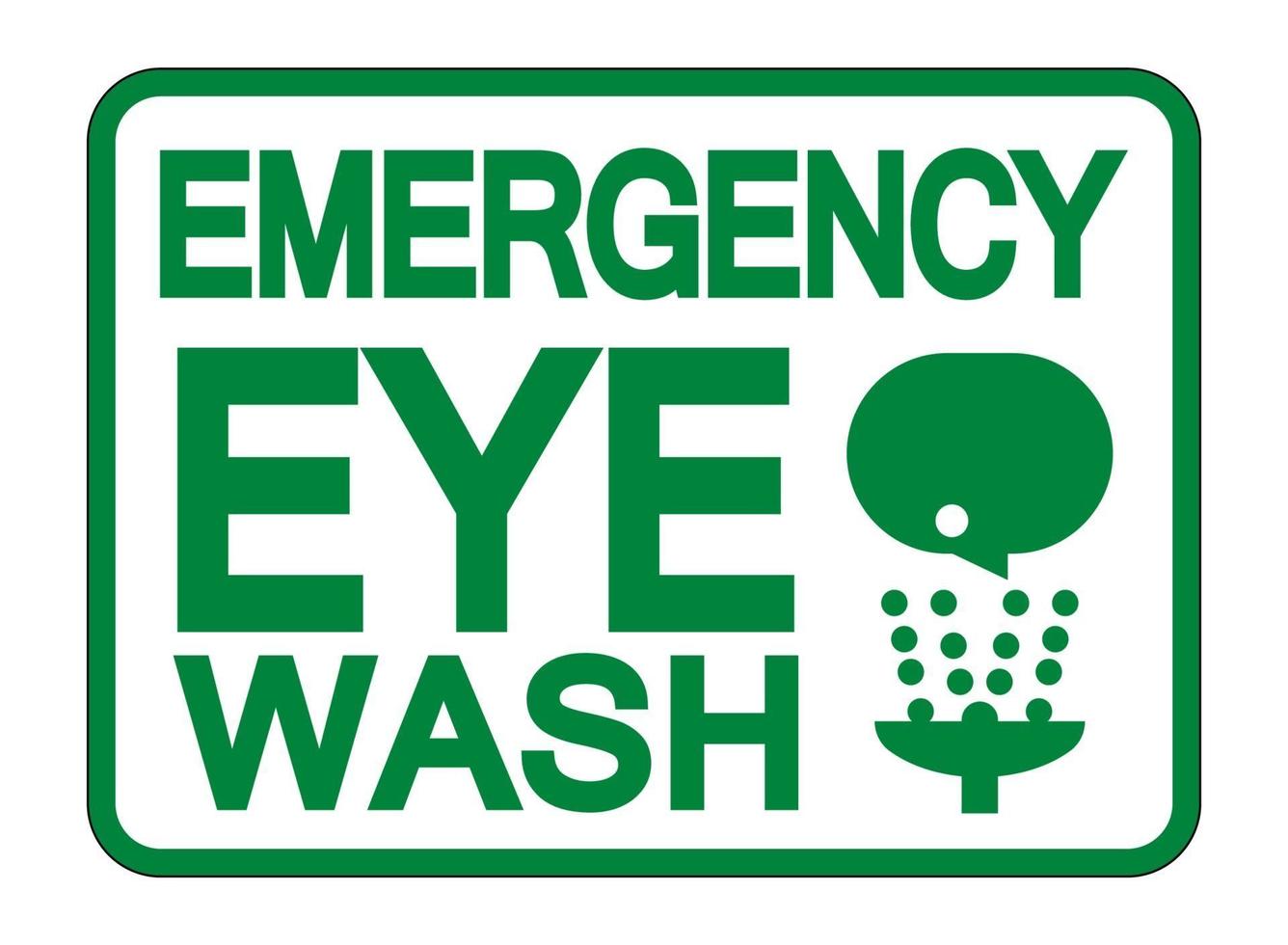 Emergency Eye Wash Sign Isolate On White Background,Vector Illustration vector