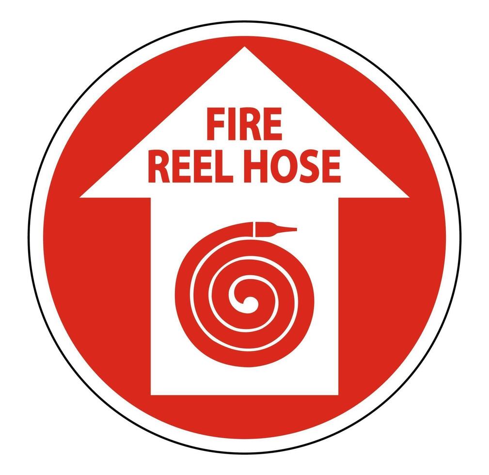 Fire Reel Hose Floor Sign on white background vector