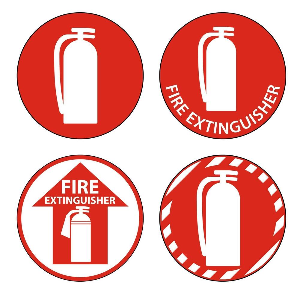 Fire Extinguisher Symbol Floor Sign on white background vector