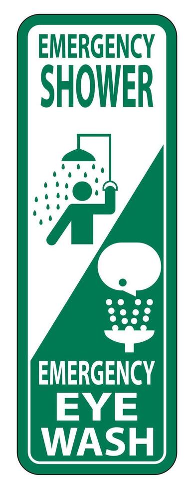 Emergency Shower/Eyewash Station: Shower Eye Wash Keep Clear Shower and Eye  Wash Station Icon Portrait - Wall Sign