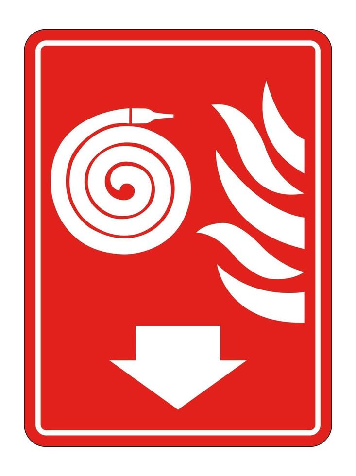 Signo de manguera de carrete de fuego aislar sobre fondo blanco, ilustración vectorial eps.10 vector