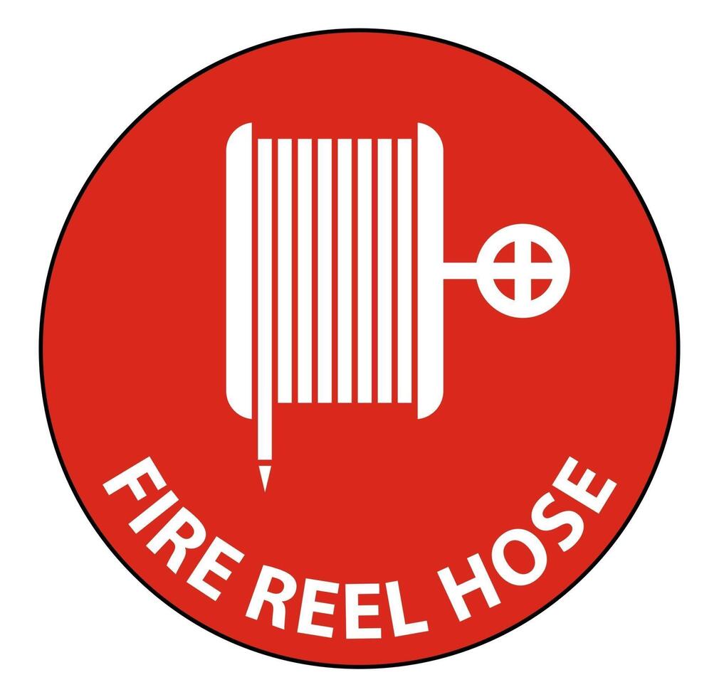 Fire Reel Hose Floor Sign on white background vector