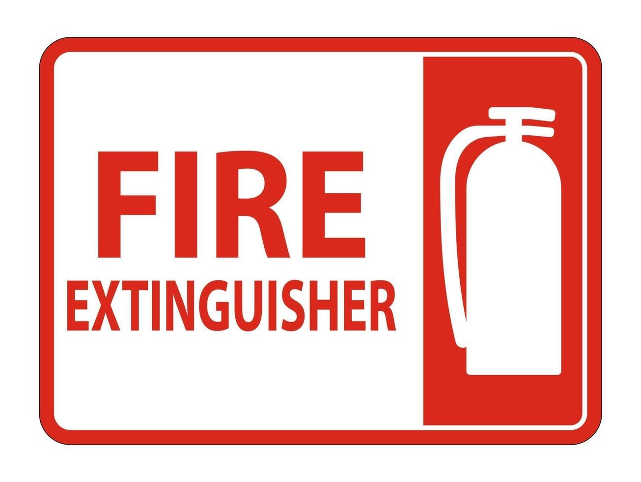 Fire Extinguisher Sign on white background vector
