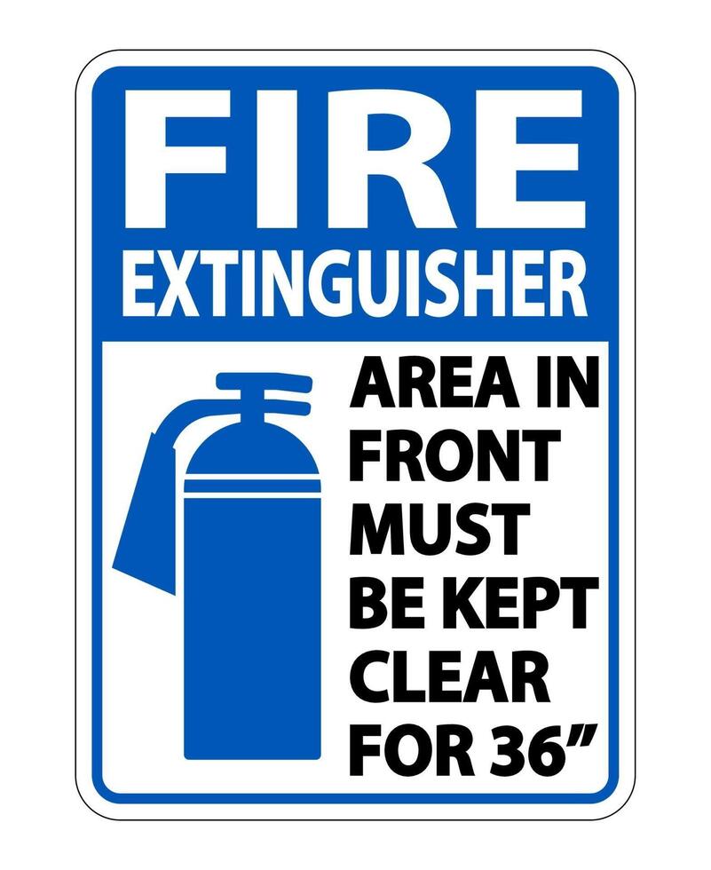 Fire Extinguisher Keep Clear Sign on white background vector