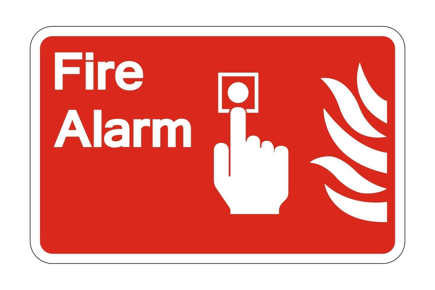 Signo de símbolo de control de alarma contra incendios sobre fondo blanco, ilustración vectorial vector