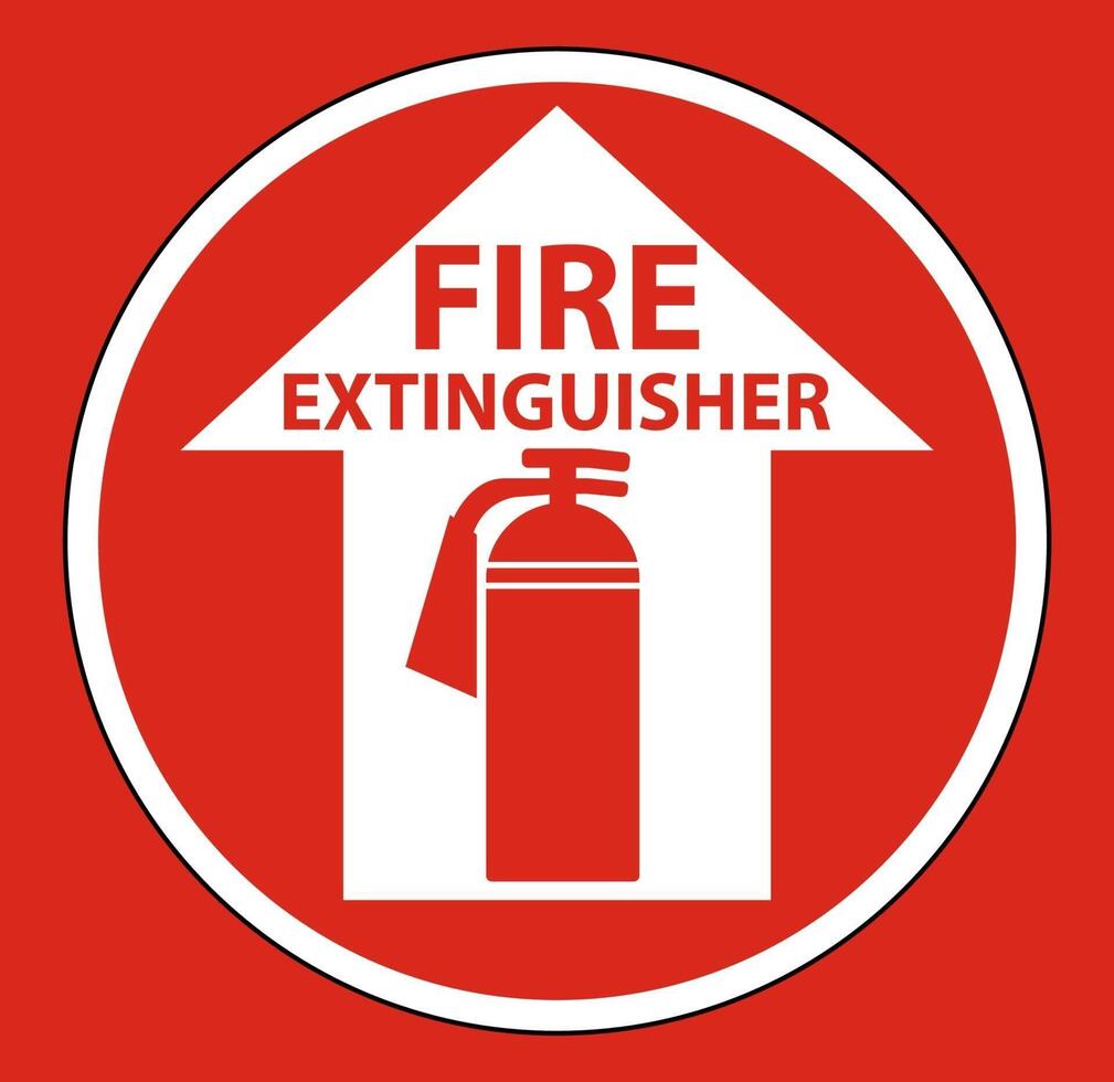 Fire Extinguisher Floor Sign on white background vector