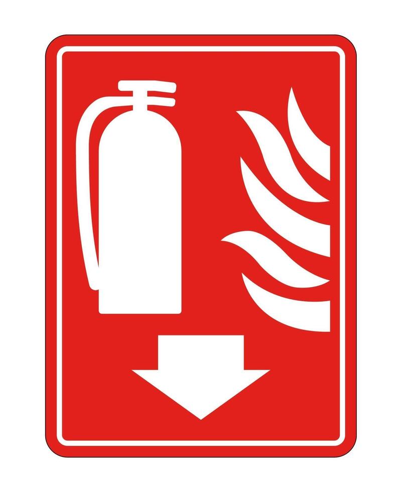 Fire Extinguisher Sign on white background vector