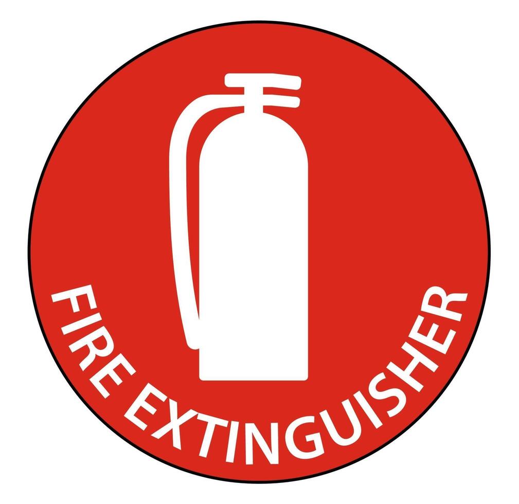 Fire Extinguisher Floor Sign on white background vector