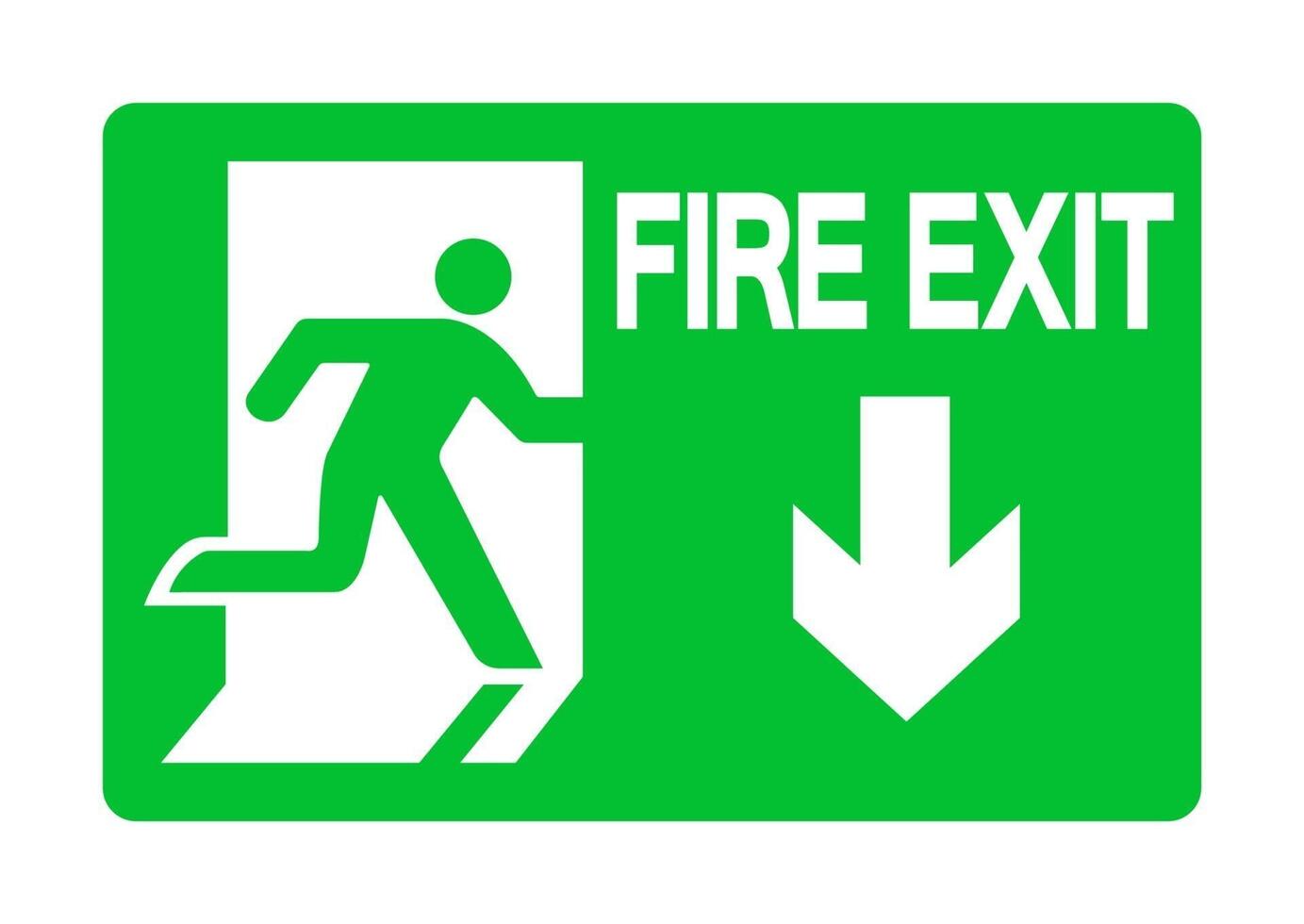 Exit Emergency Green Sign Isolate On White Background vector