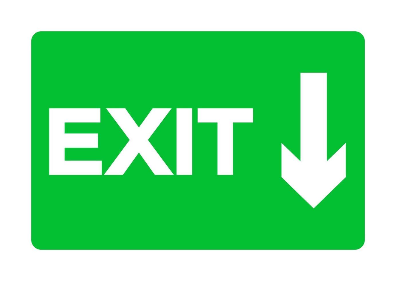 Exit Emergency Green Sign Isolate On White Background vector