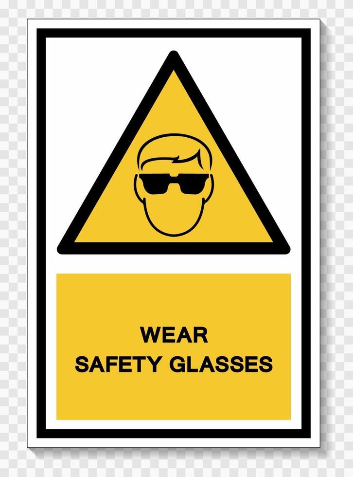 Wear Safety Glassed Isolate On White Background,Vector Illustration EPS.10 vector