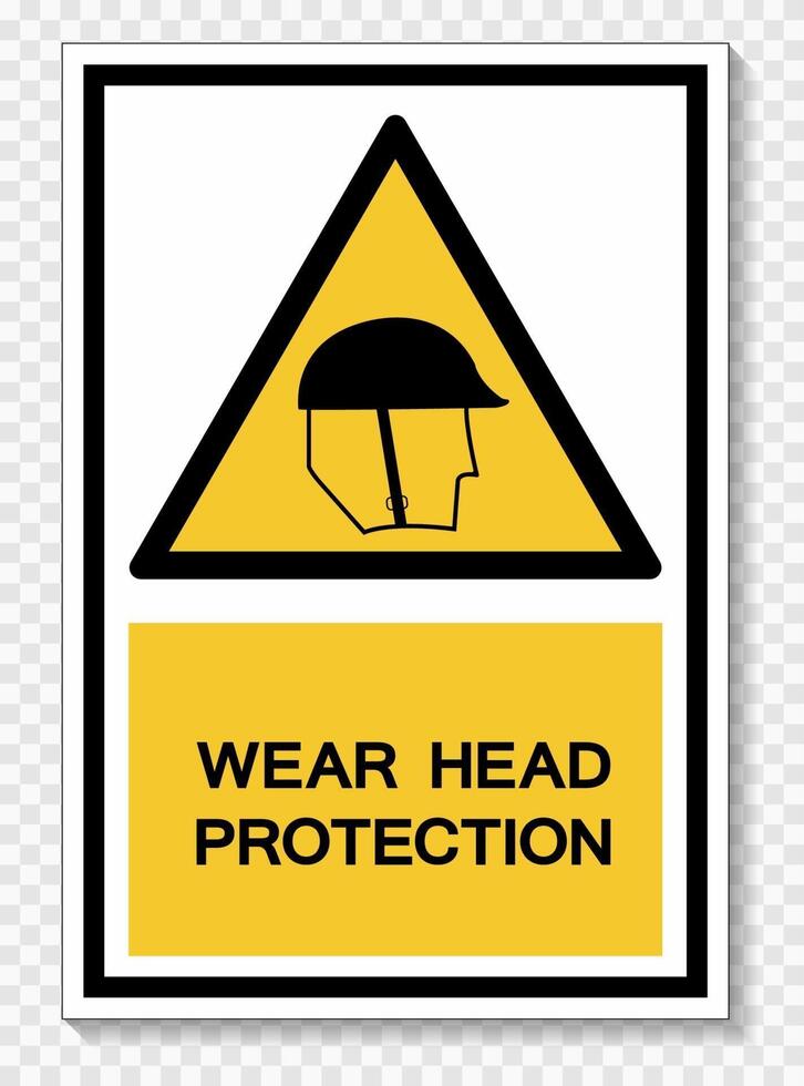 Wear Head Protection Symbol Sign Isolate On White Background,Vector Illustration EPS.10 vector