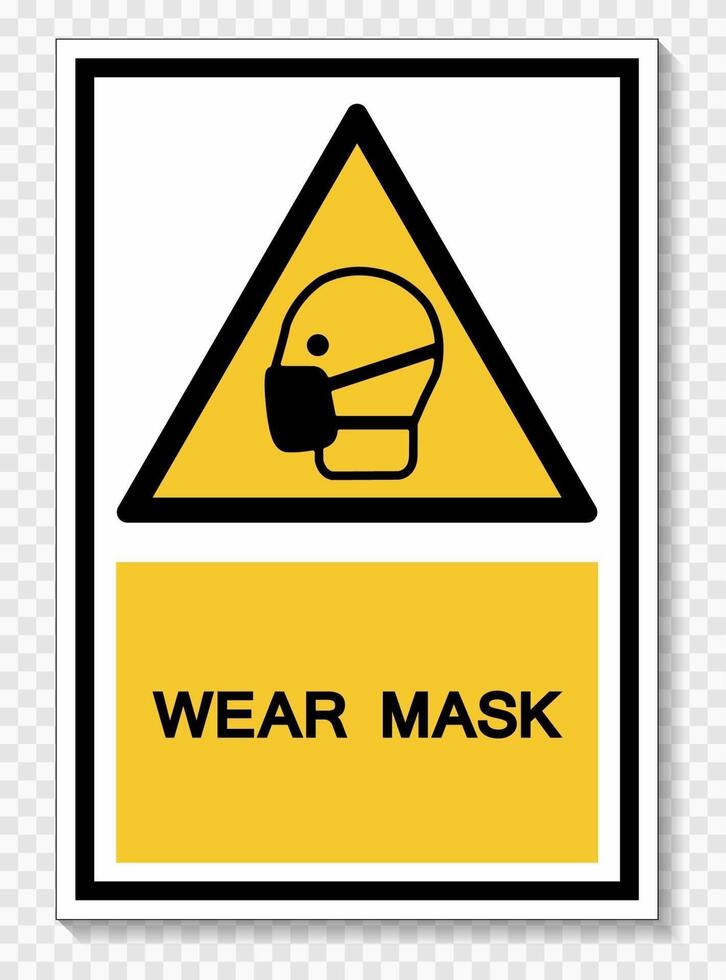 Wear Mask Symbol Sign Isolate On White Background,Vector Illustration EPS.10 vector