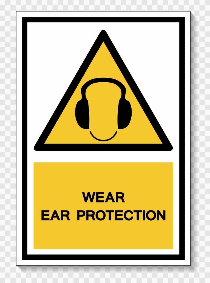 Symbol wear ear protection Sign Isolate On White Background,Vector Illustration EPS.10 vector