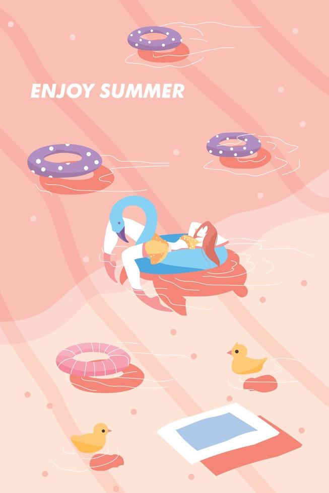 Flat Style Rough Edge Texture Cool Summer Illustration vector