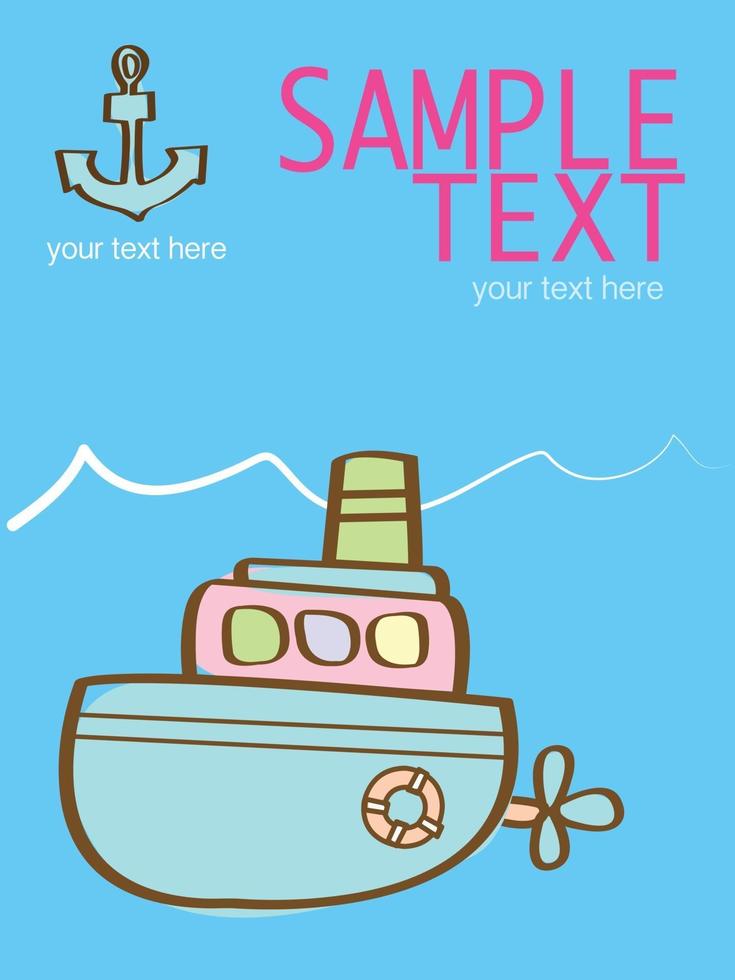 creative vector illustration with a pink submarine