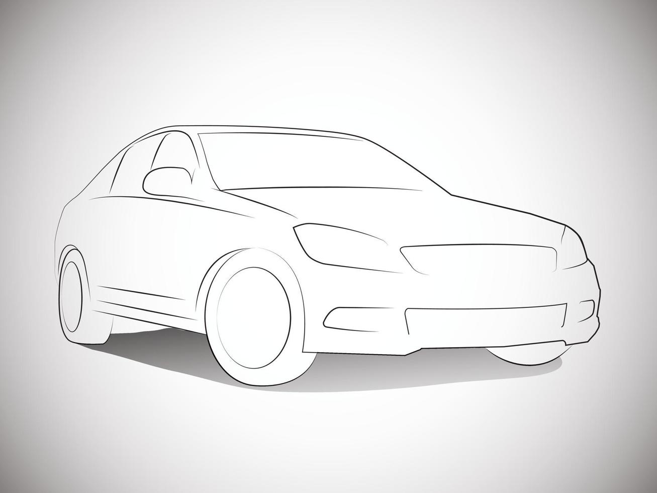 Vector Outlines of front Sports Cars