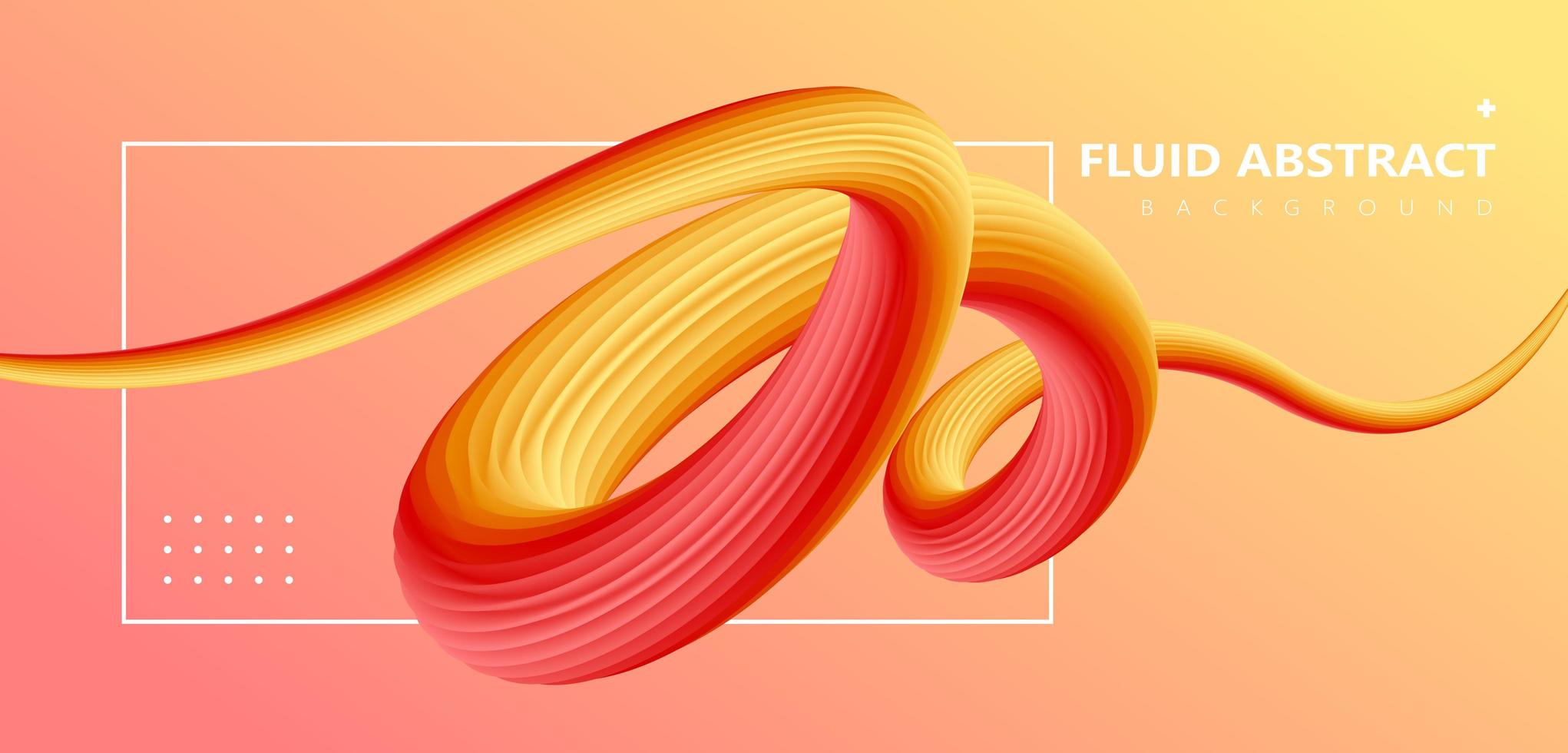 Trendy red yellow fluid gradient dynamic pipeline background vector