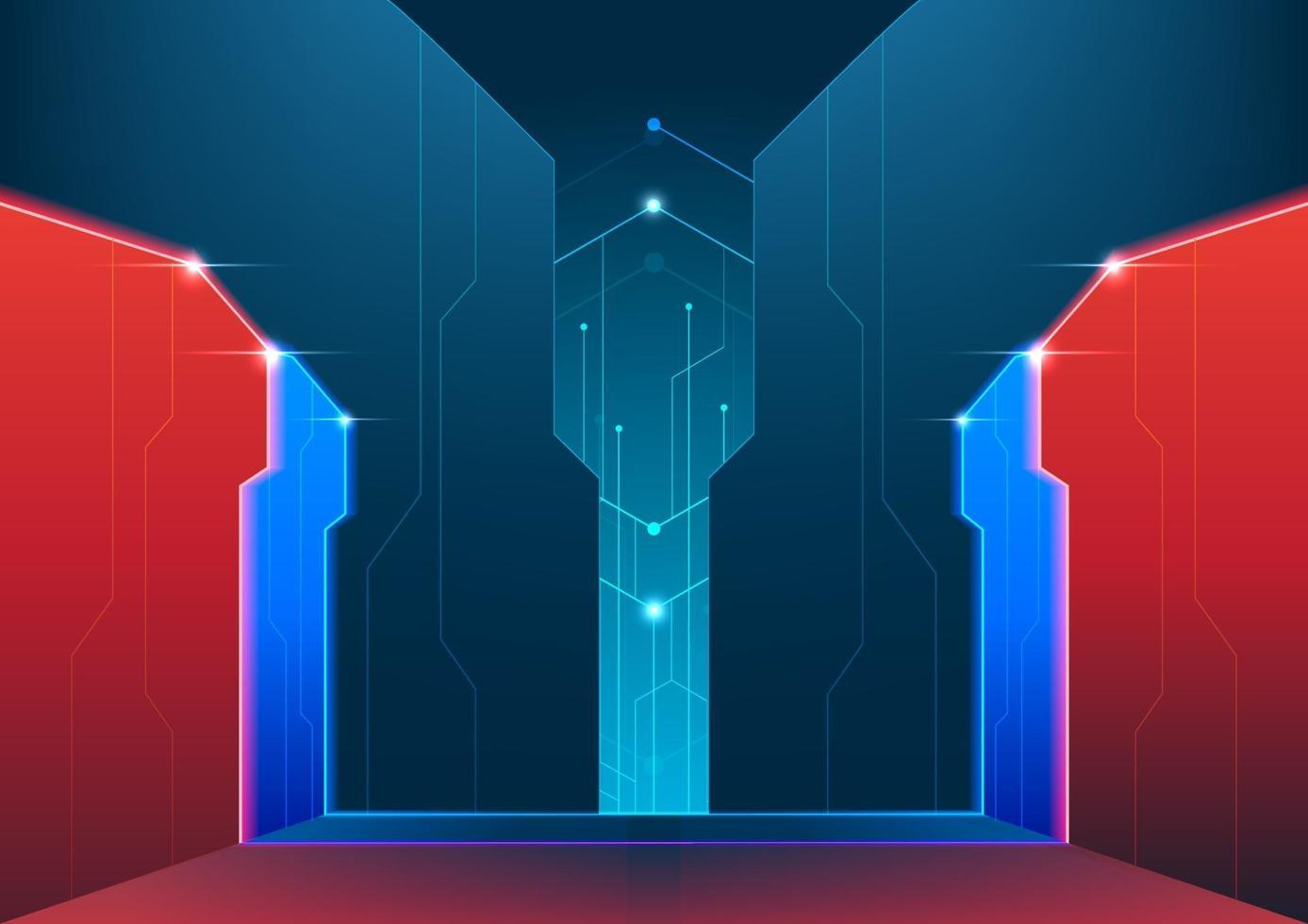 Abstract futuristic technology background. E-Sport cyber stage concept. vector