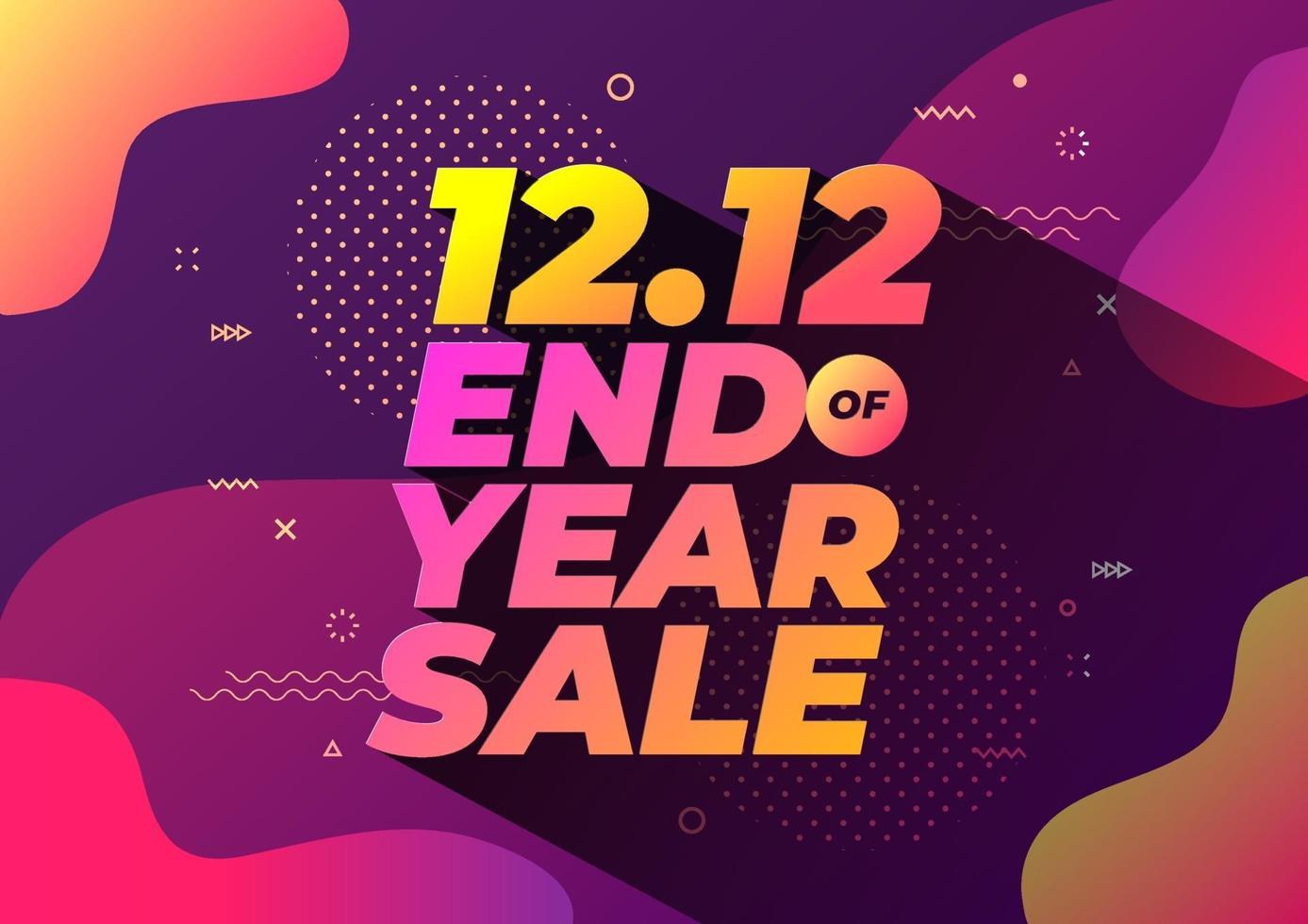 12.12 End of year sale banner. Sale banner template design. vector