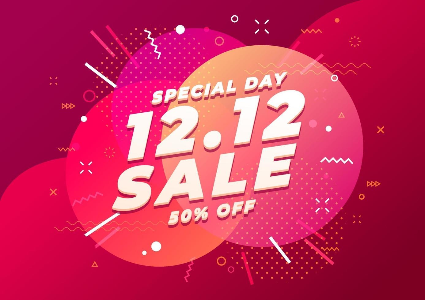 12.12 Special shopping day sale banner template. End of year sale. vector