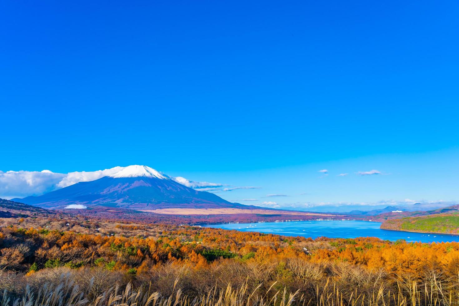 Beautiful Mt. Fuji at Lake Yamanaka, Japan photo